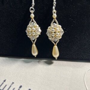 Elegant Pearl and Crystal Drop Earrings